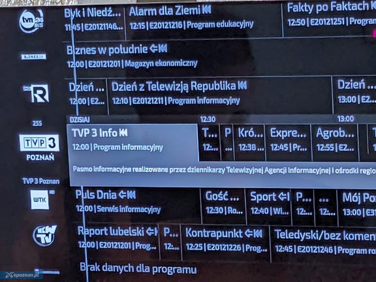 Zamiast planowanego programu informacyjnego na TVP 3 Poznań można zobaczyć serial