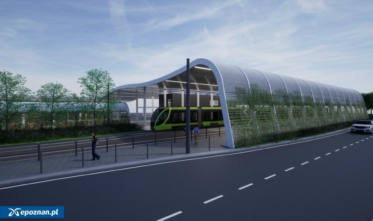 Poglądowa wizualizacja dworca tramwajowo-autobusowego na Junikowo | fot. Projekt Bułat Architekci / UM Poznań
