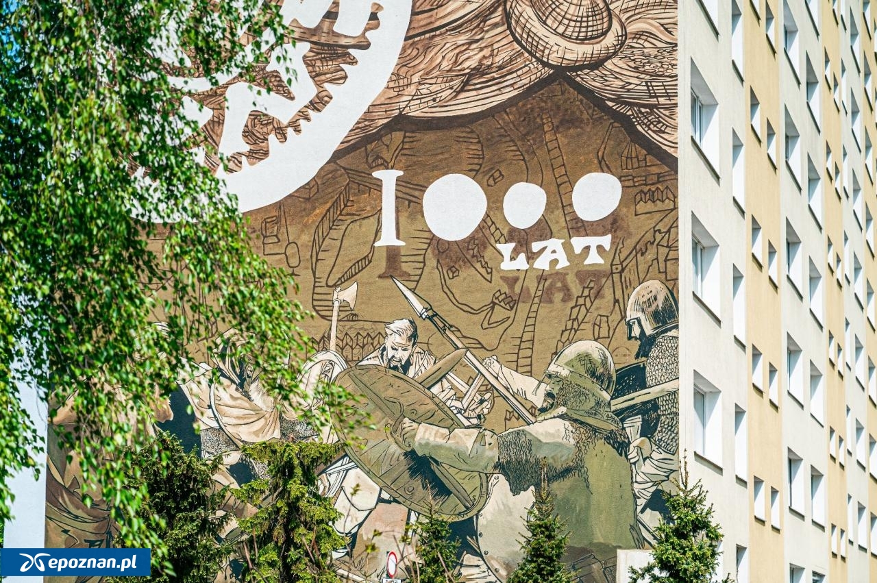 Mural upamiętniający rocznicę 1000-lecia koronacji Bolesława Chrobrego. | fot. UM Poznań