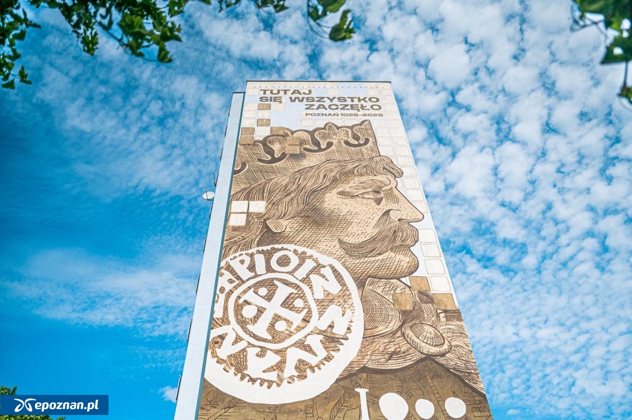 Mural upamiętniający rocznicę 1000-lecia koronacji Bolesława Chrobrego. | fot. UM Poznań