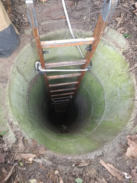 Kot wpadł do bardzo głębokiej studni. Miał dużo szczęścia