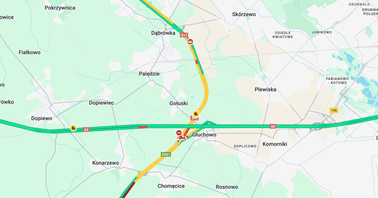 Kolejne zdarzenie na "esce" pod Poznaniem i utrudnienia!
