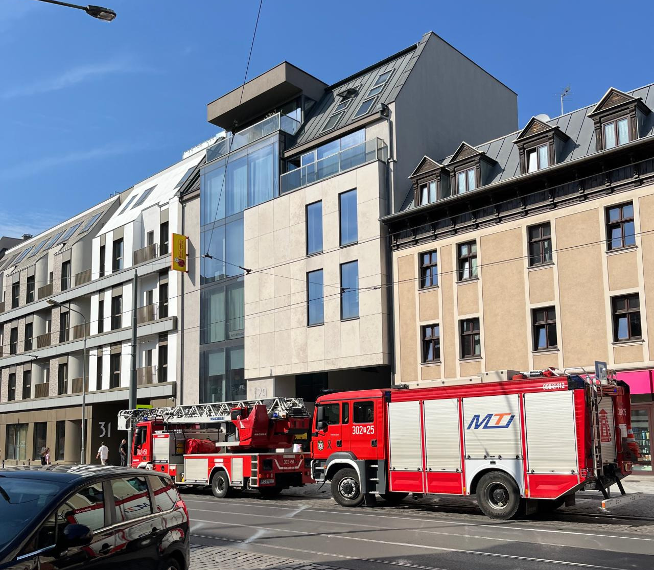 Akcja strażaków przy ulicy Dąbrowskiego