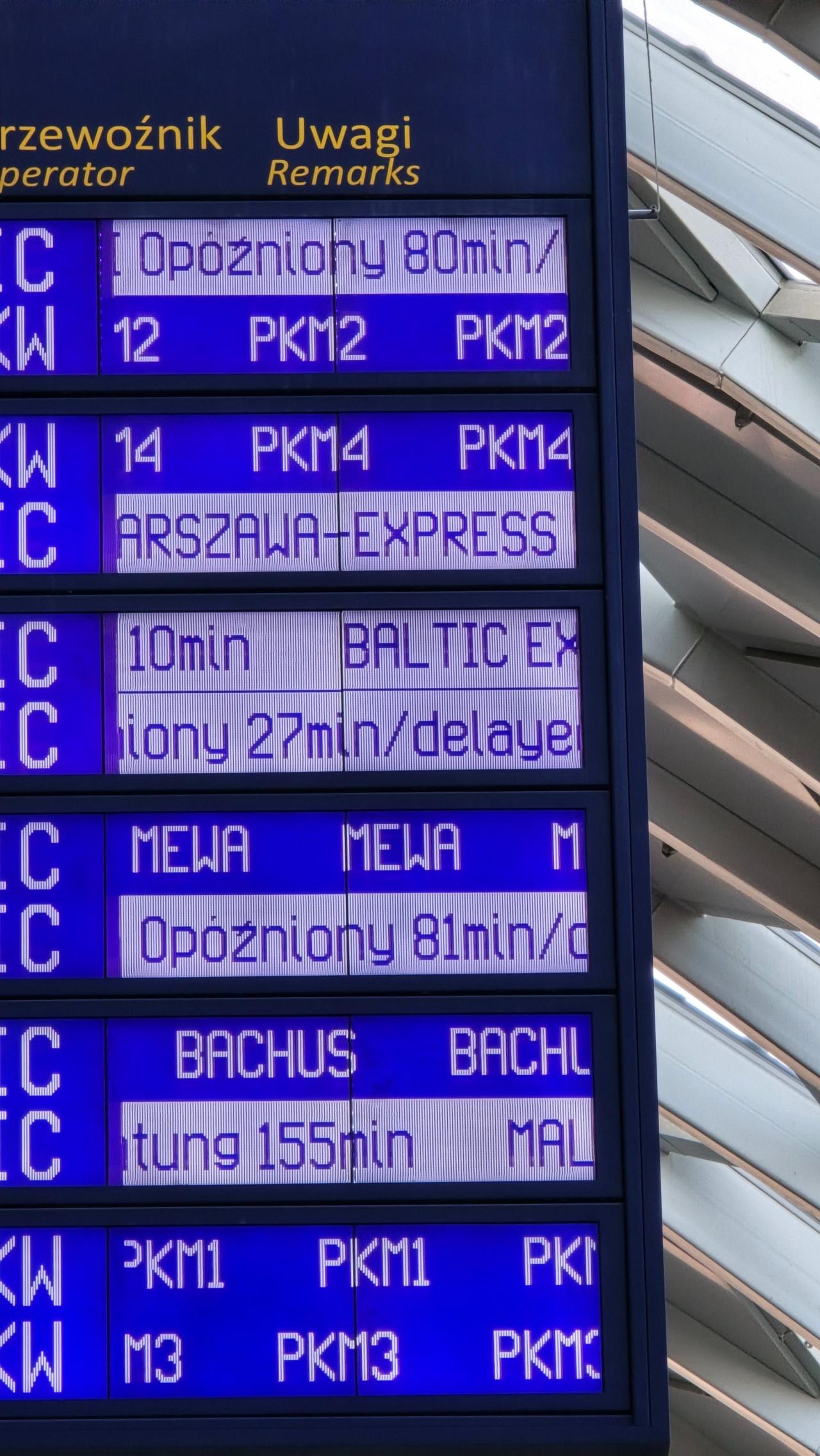 Opóźnienia pociągów na Poznaniu Głównym