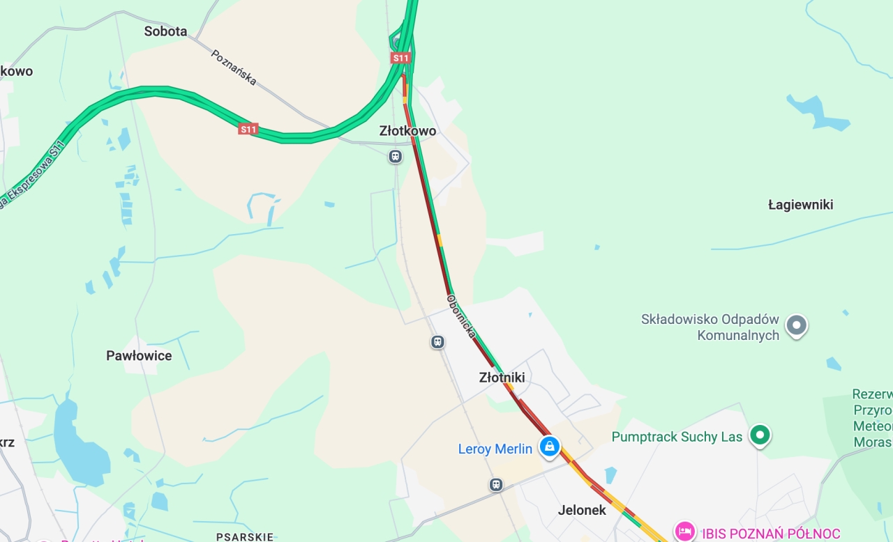 Zgodnie z planem wahadło na dojazdówce do Poznania i ogromny korek!