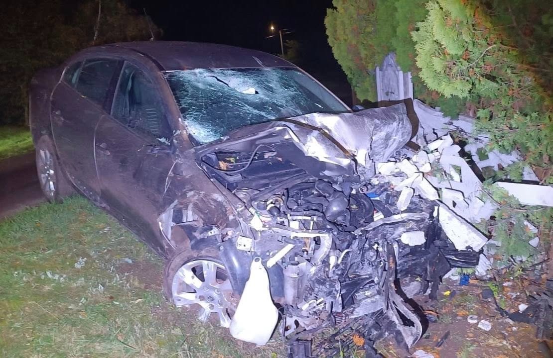 Region. Z impetem wjechał w płot przydrożnej posesji, pod maską miazga