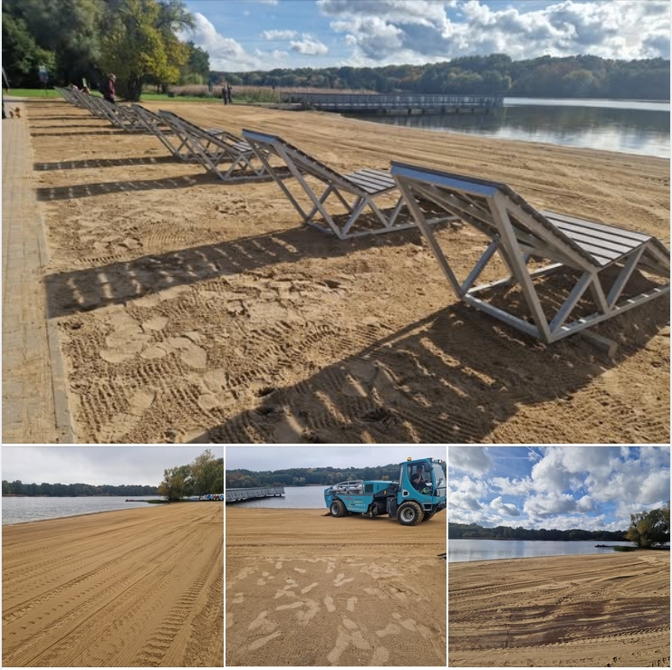 Jesienne porządki nad jednym z poznańskich jezior. "Piasek odświeżony"