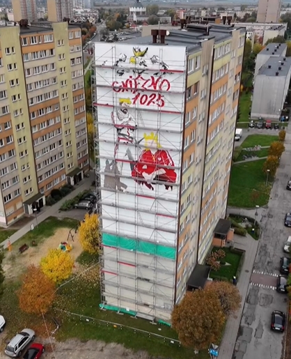 Kontrowersyjny mural w Gnieźnie. Mieszkańcy twierdzą, iż Chrobry i Mieszko II wyglądają jak "patusy". "Które przedszkole wygrało konkurs na mural?"