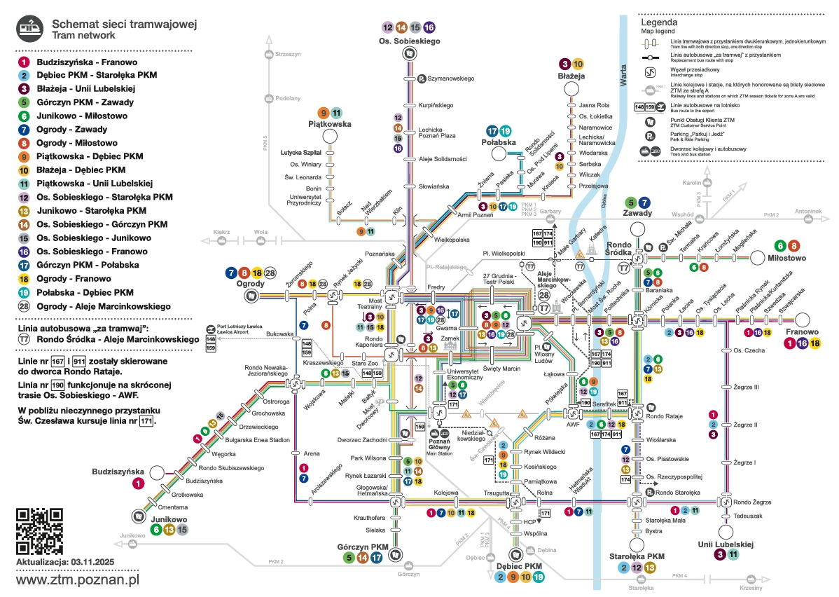 Już od poniedziałku duże zmiany w transporcie publicznym w związku z przebudową mostu Chrobrego i budową trasy tramwajowej na Ratajczaka