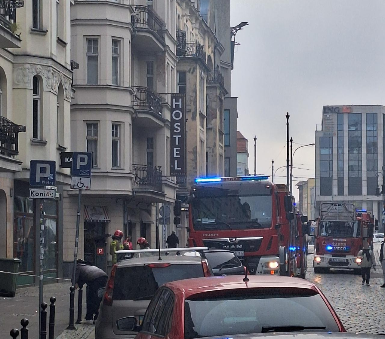 Akcja strażaków w centrum miasta