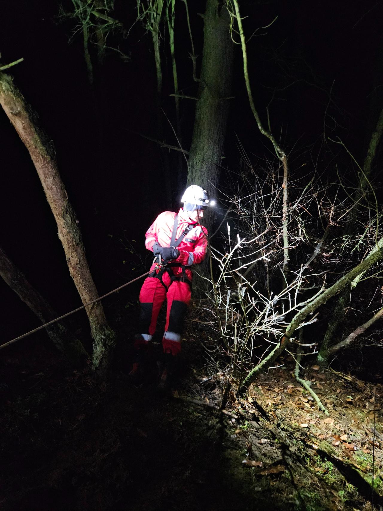 Nocą w Puszczy Zielonce zaroiło się od ratowników