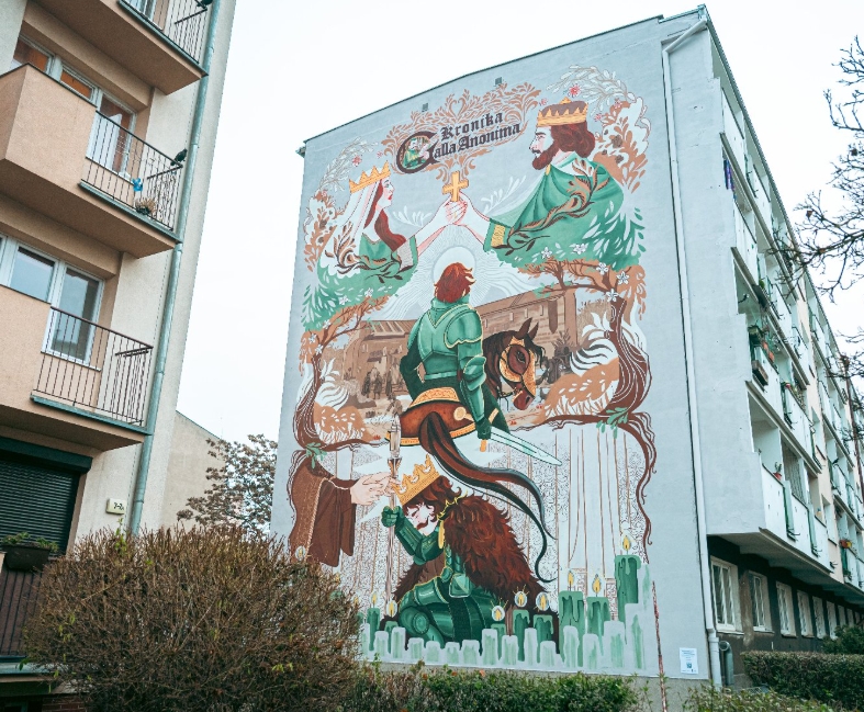 Nowy mural na Jeżycach. Upamiętnia 1000-lecie koronacji dwóch królów Polski