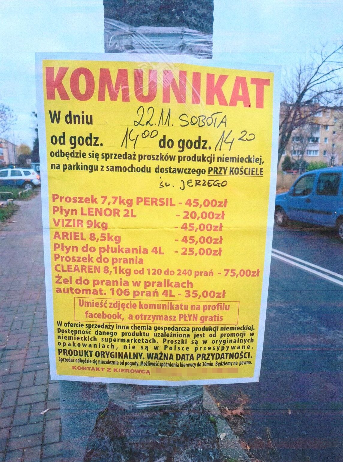 W Poznaniu na słupach pojawiły się plakaty o sprzedaży chemii gospodarczej. Ich właściciel otrzymał łącznie 18 mandatów karnych!