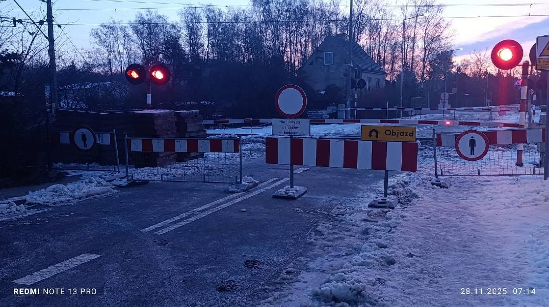 Zamknięto przejazd kolejowy w Poznaniu, mieszkańców odcięto od przystanku autobusowego