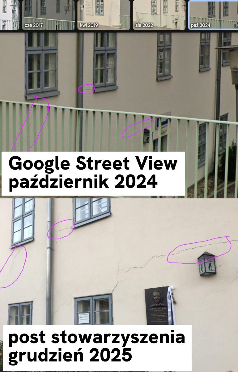 Spękania na zabytkowym budynku przez przebudowę mostu Chrobrego? Czytelnik sprawdza stare zdjęcia: "zostaliśmy zrobieni w konia"