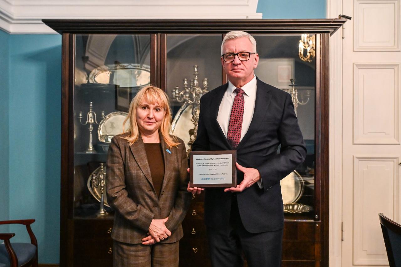 Koordynatorka krajowa UNICEF przyjechała do Poznania. "Chciałabym wyrazić naszą wielką wdzięczność za waszą pomoc dla dzieci i rodzin uchodźczych"