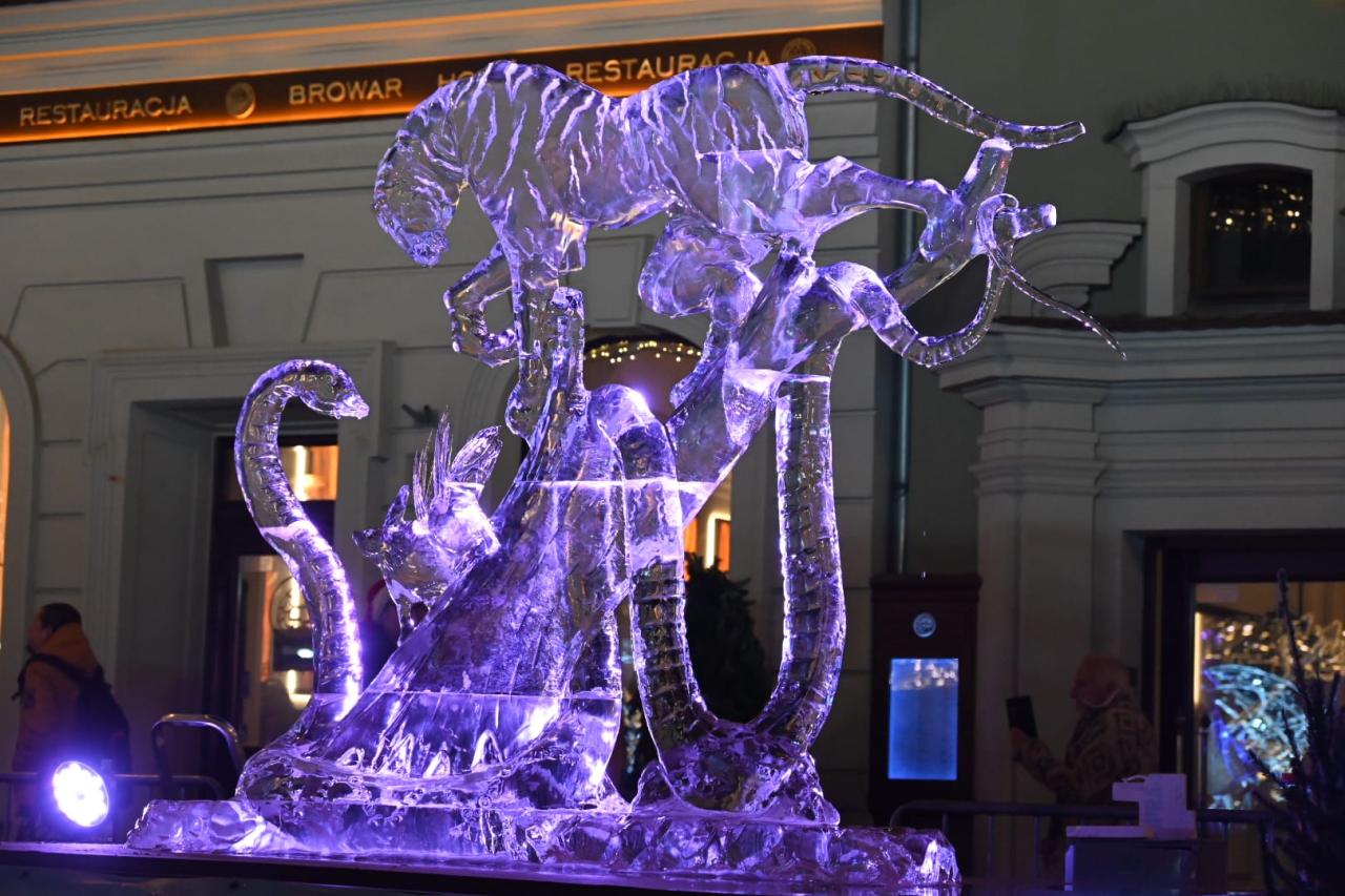 Poznań Ice Festival. Zwyciężyła rzeźba tygrysa