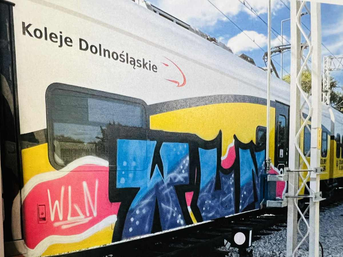 Młody mieszkaniec Dolnego Śląska malował graffiti na pociągach w Wielkopolsce. Kilkadziesiąt tysięcy złotych strat