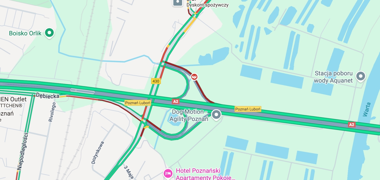 Utrudnienia na A2 w Poznaniu. Ciężarówka zablokowała zjazd z trasy