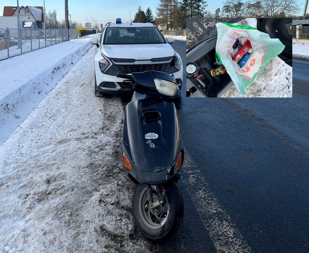 Region. Skuter jechał całą szerokością jezdni. Okazało się, iż to złodziej