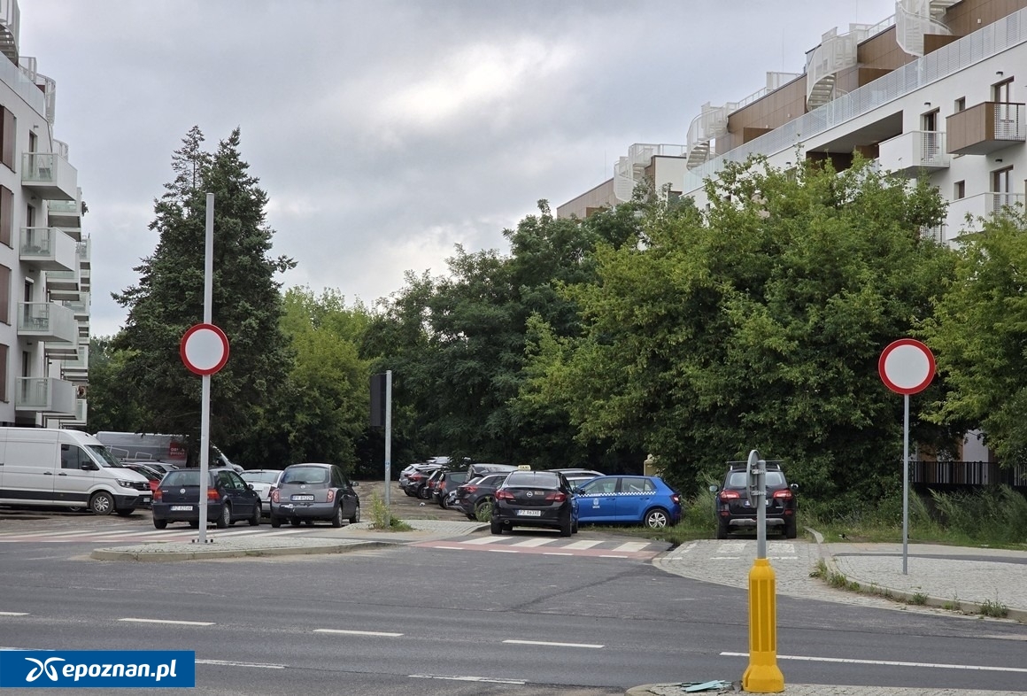 Tak wyglądał wlot w ulicę Ciechowskiego latem ubiegłego roku - nielegalnie parkowały tam auta | fot. Czytelnik