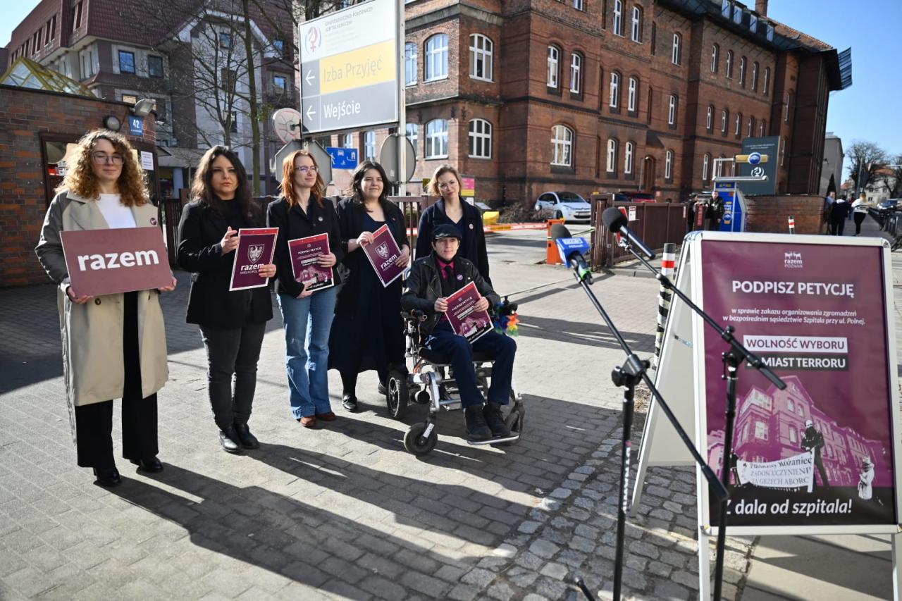 Konferencja przy szpitalu na Polnej. "Miasto Poznań ma narzędzia, żeby skończyć z tym terrorem psychicznym"