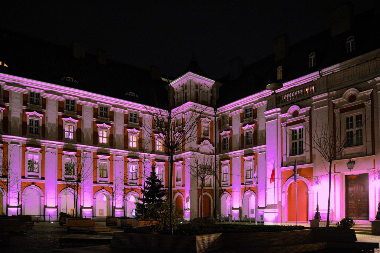 Niektóre poznańskie budynki staną się dziś fioletowe. "To symboliczny, ale bardzo konkretny komunikat"