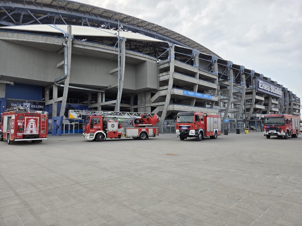 Pożar na Enea Stadionie. "Szybka reakcja pracowników"