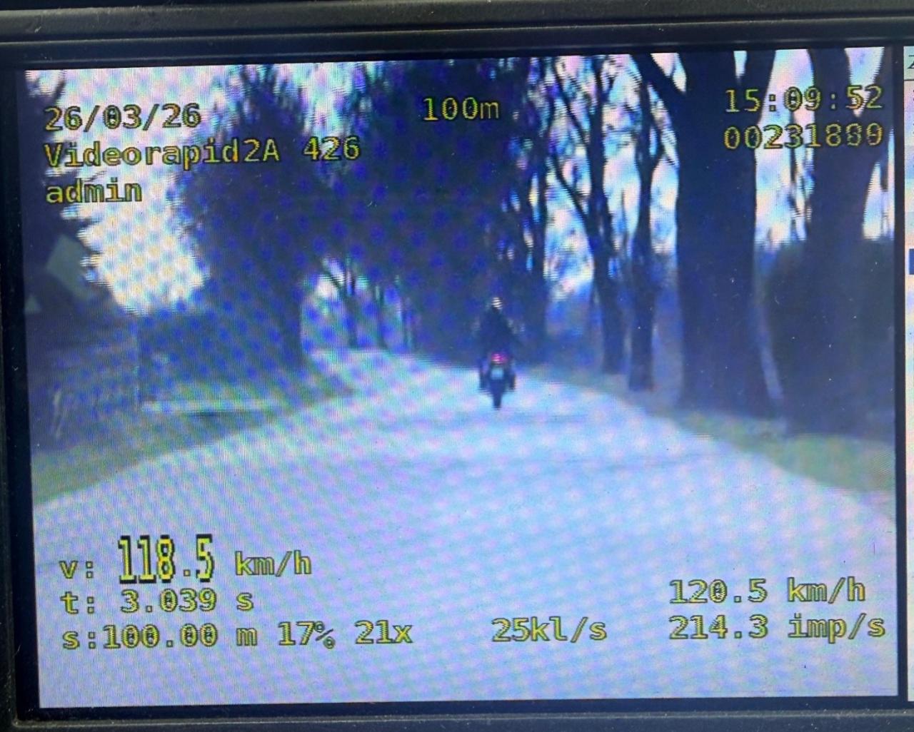 Region. Motocyklista stracił prawo jazdy za prędkość