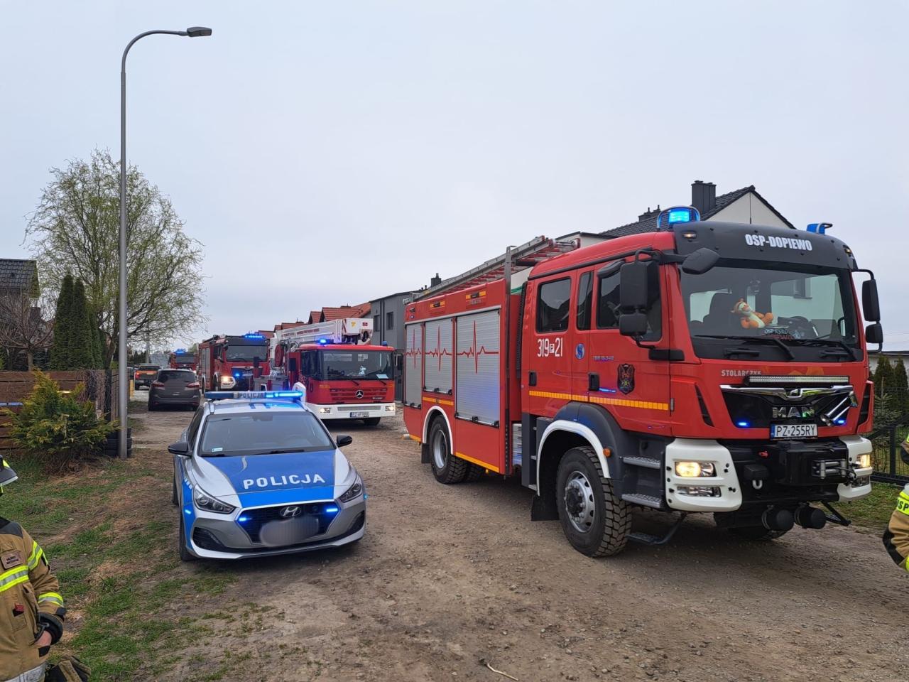 Pożar elewacji domu w regionie