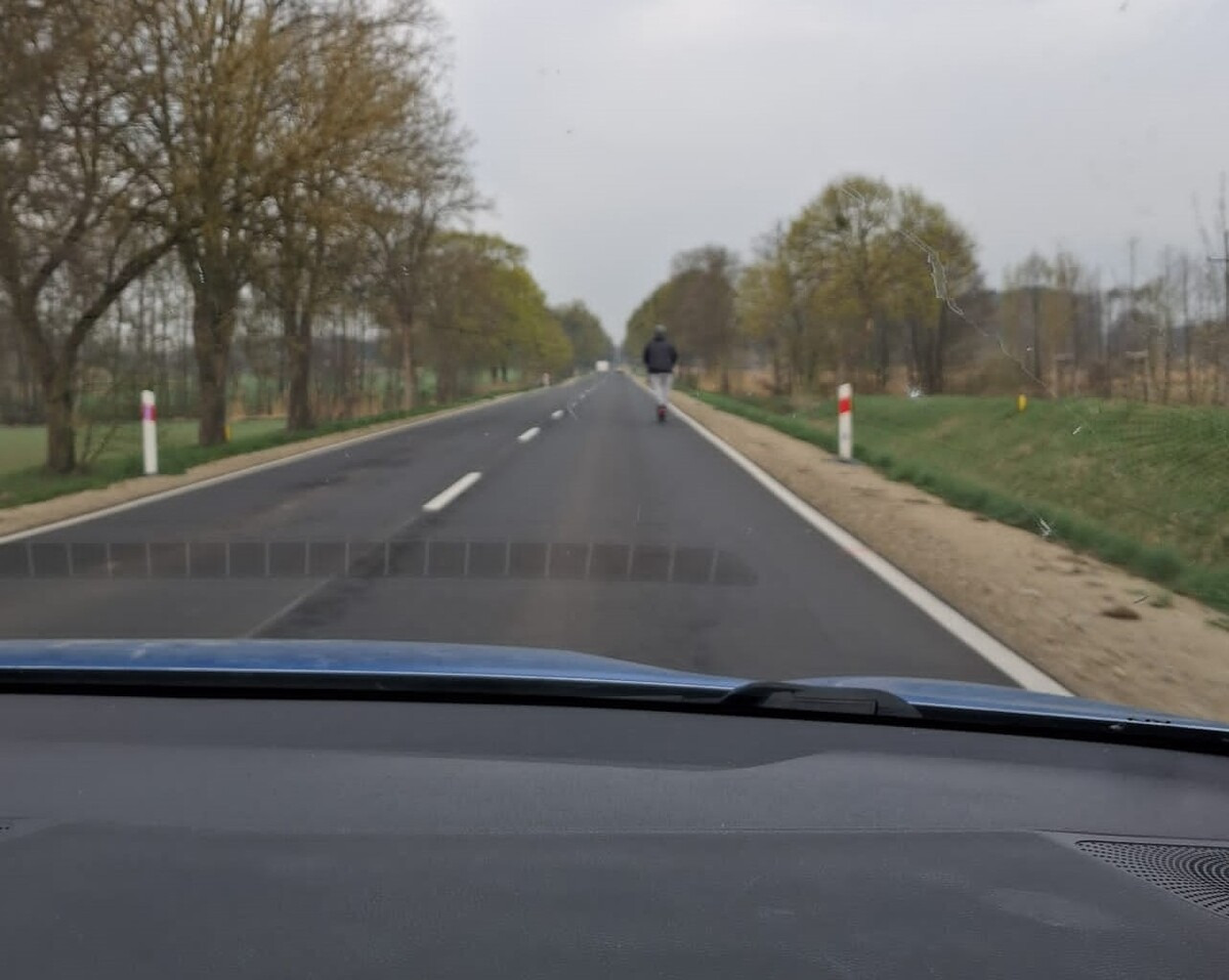 Taki widok na drodze wojewódzkiej w regionie. Natychmiastowa reakcja policjantów