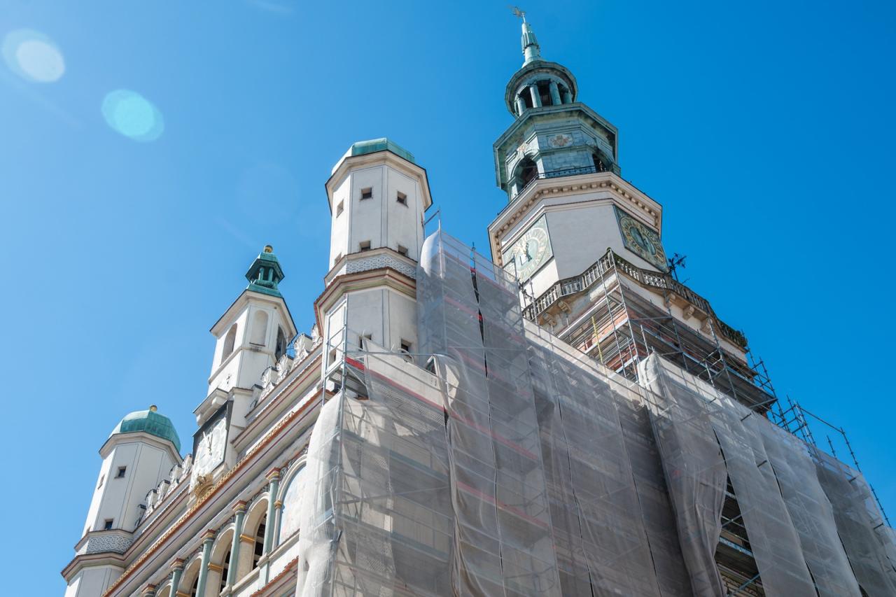 Rusztowanie przy poznańskim Ratuszu