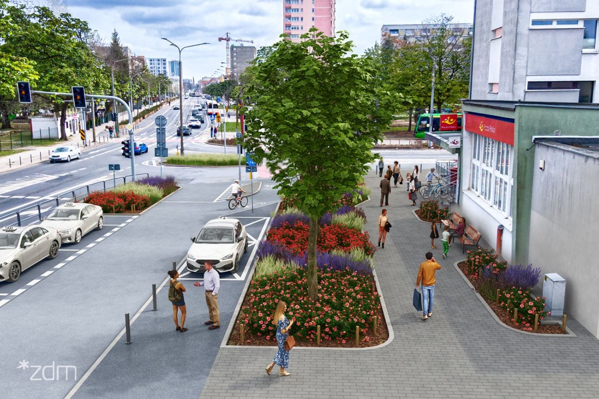 Więcej zieleni na poznańskiej ulicy. Zamiast nieformalnego parkingu będą rośliny