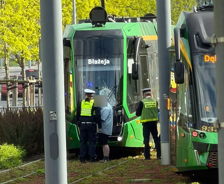 Potrącenie przez tramwaj w Poznaniu