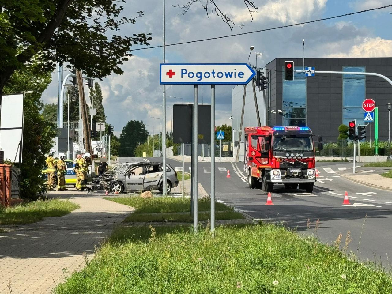 Pożar samochodu pod Poznaniem