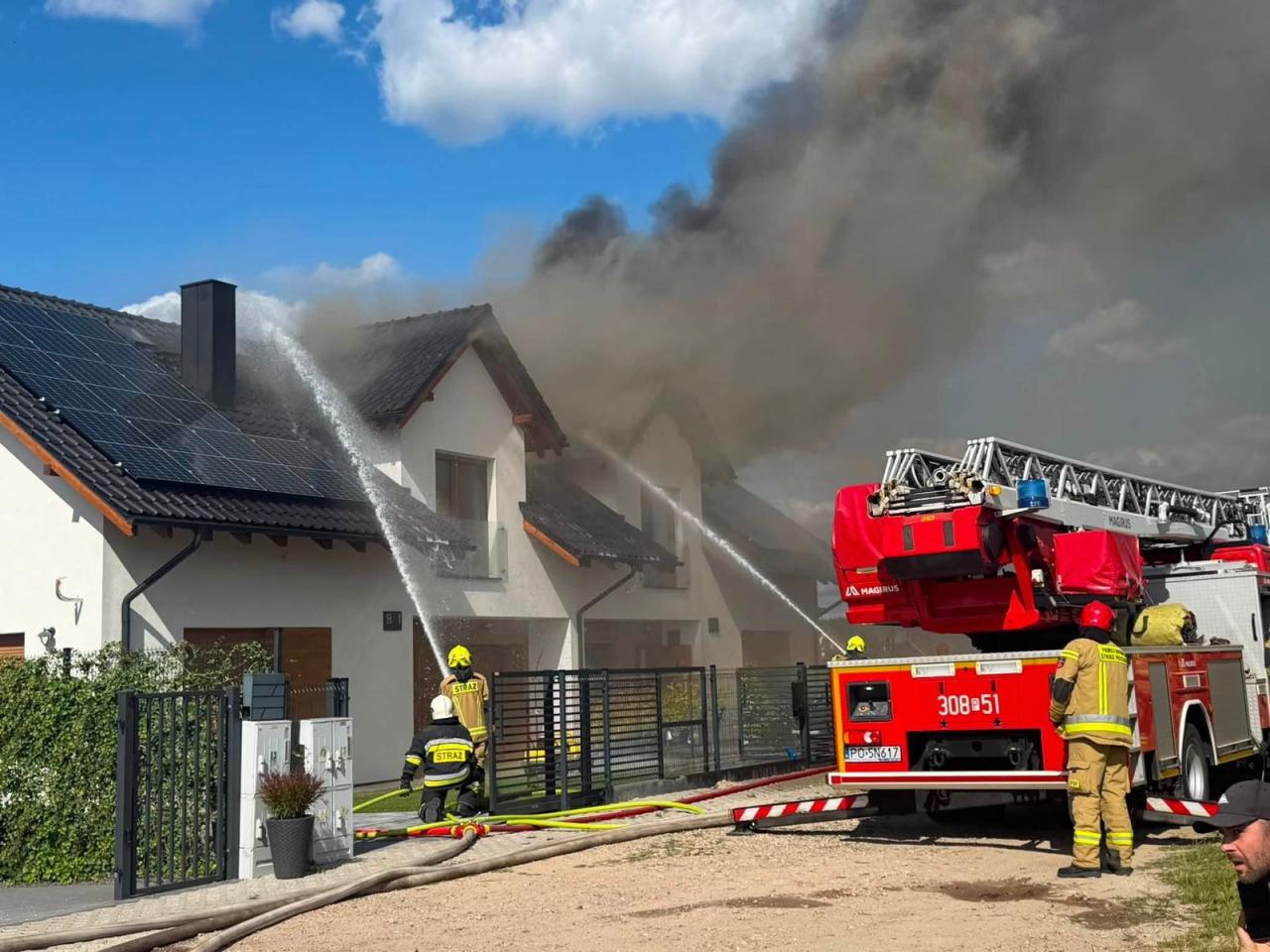 Pożar domu pod Poznaniem