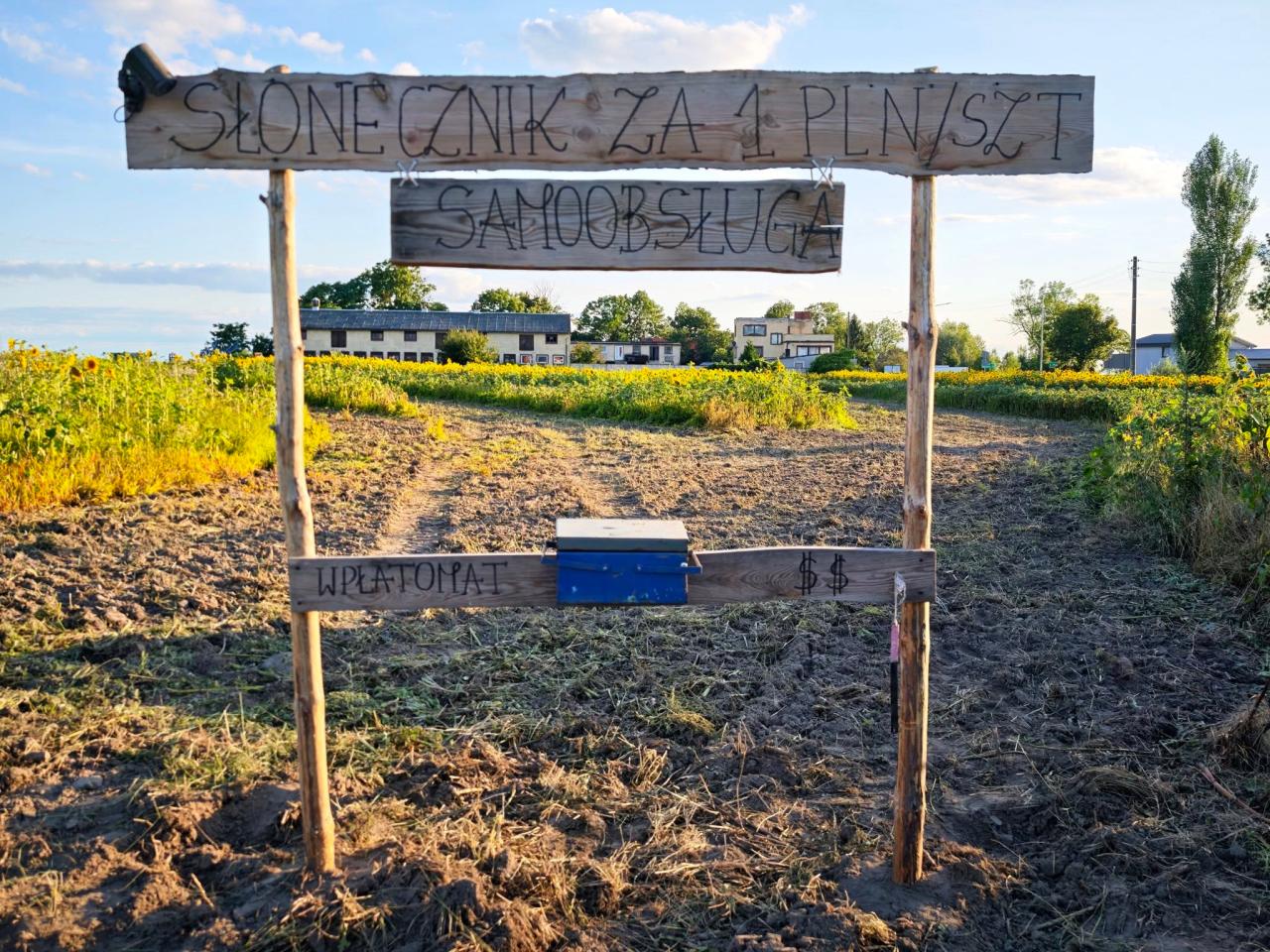 Taki widok w okolicach Poznania. Przed wejściem "wpłatomat" , wystarczy złotówka