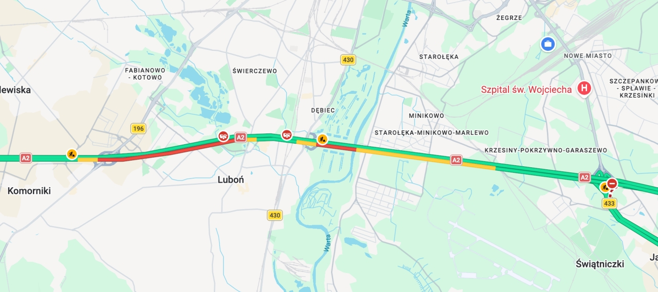 Zderzenie aut na autostradowej obwodnicy Poznania, korek!