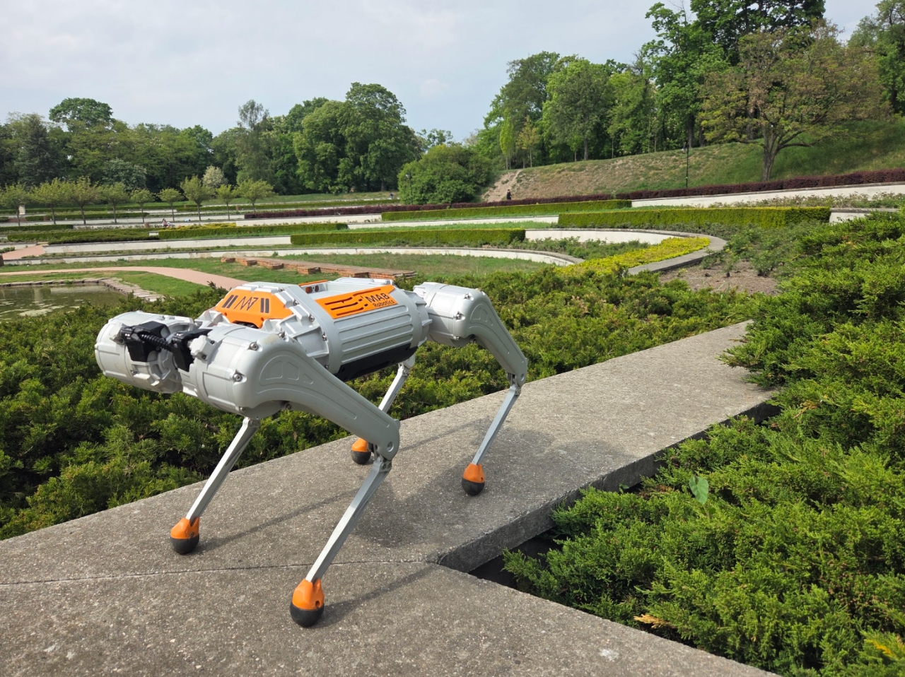 Czworonożny robot z Poznania na targach obronnych. "Może pracować w trudno dostępnych przestrzeniach"
