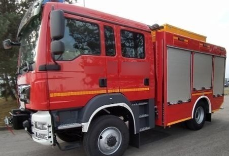 Pożar samochodu ciężarowego na DK32