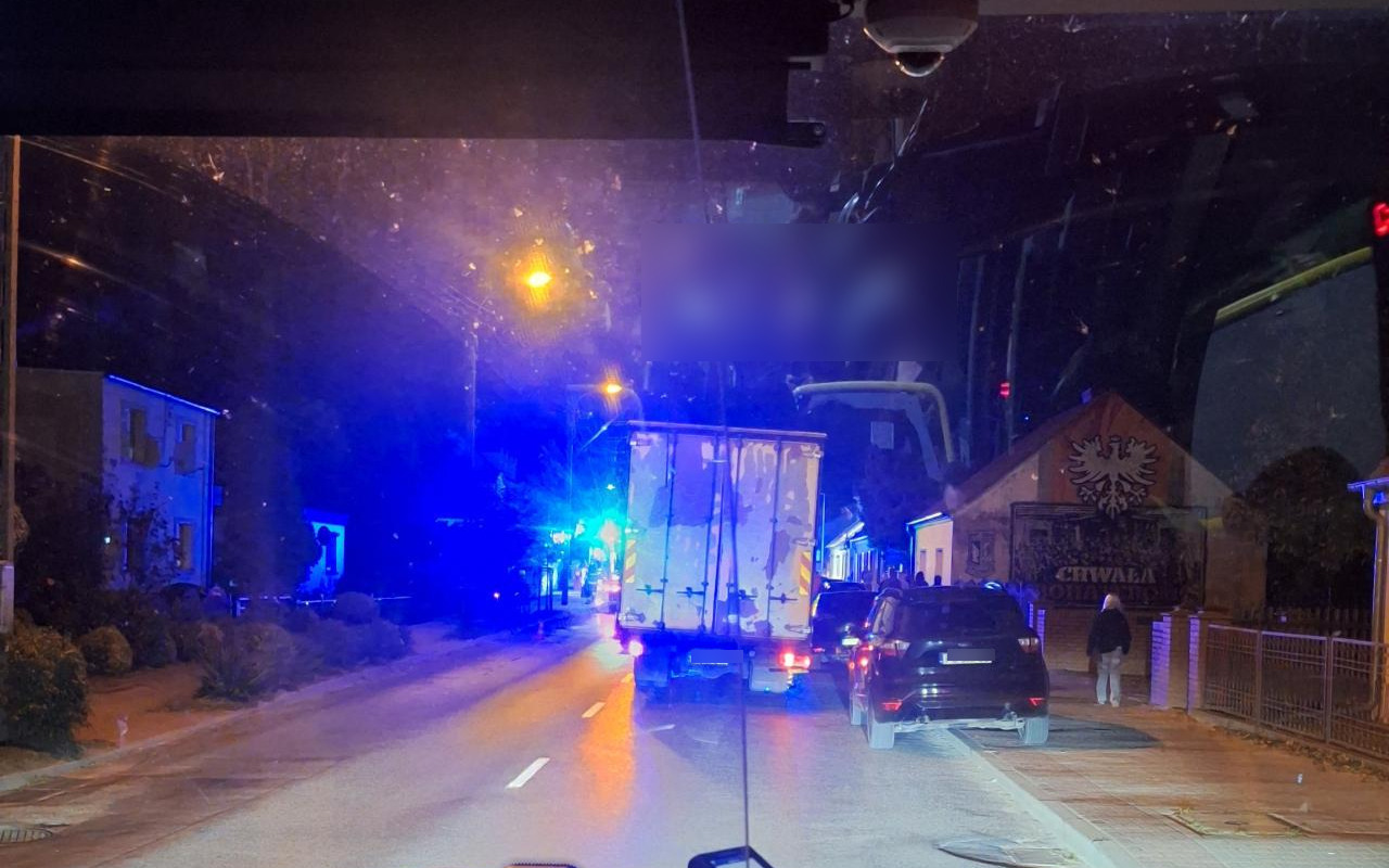 Strażackie zastępy przed jednym z budynków pod Poznaniem. "Droga nieprzejezdna"