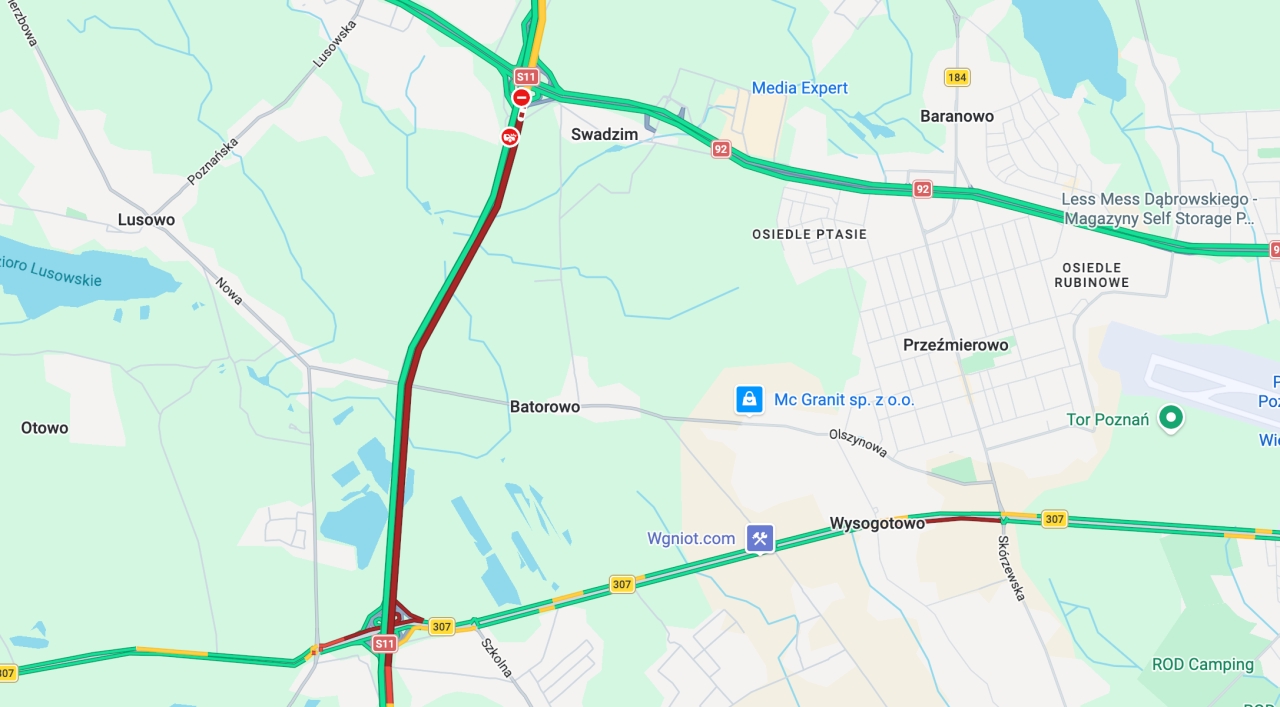 Zderzenie dwóch ciężarówek na zachodniej obwodnicy Poznania. Blokada i ogromny korek!