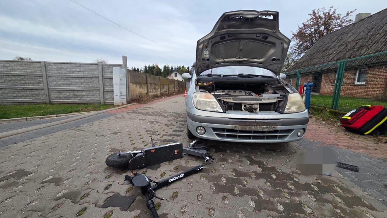Wypadek z udziałem dziecka na hulajnodze w regionie