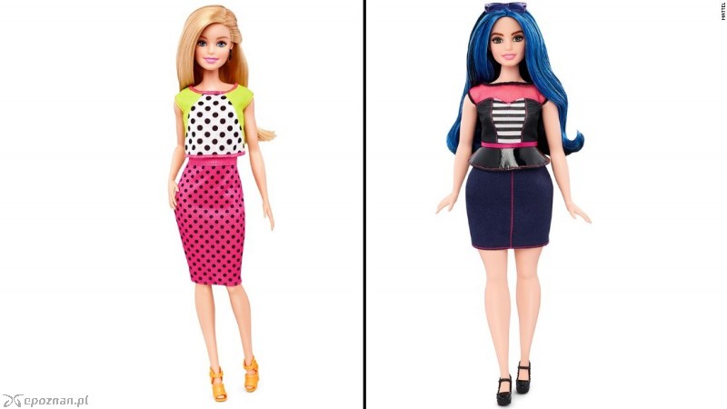 Po lewej dotychczasowa, najpopularniejsza wersja lalki Barbi, po prawej nowy model