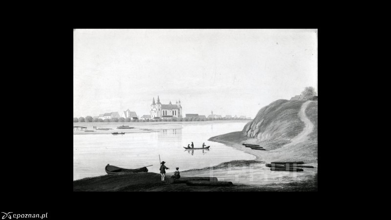 Widok na Ostrów Tumski 1798 | fot. gwasz Karola Albertiego / CYRYL