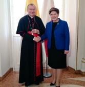 Premier Beata Szydło z Pietro Parolinem | fot. Kancelaria Prezesa Rady Ministrów /Twitter