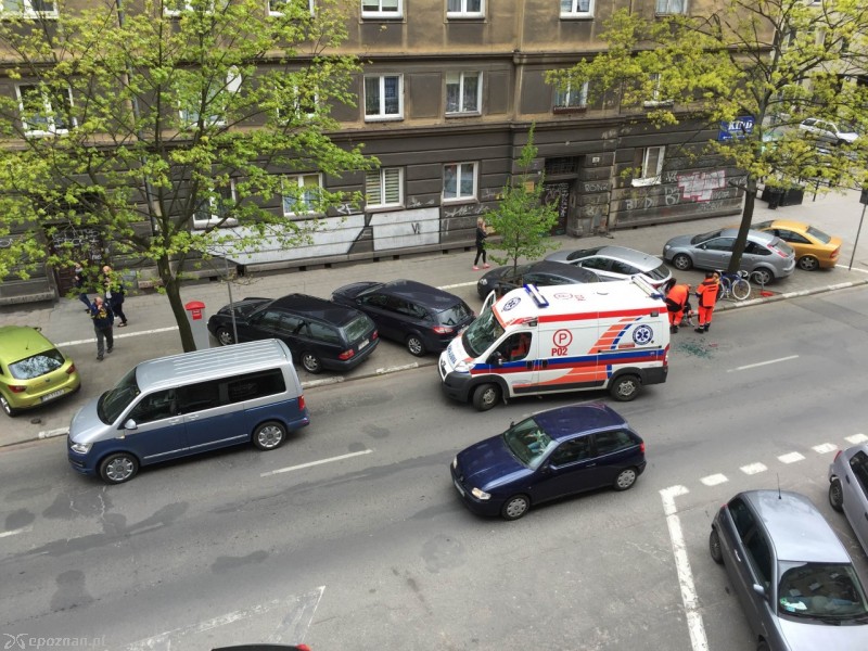Sobotni wypadek na ul. Ratajczaka | fot. Zuzanna