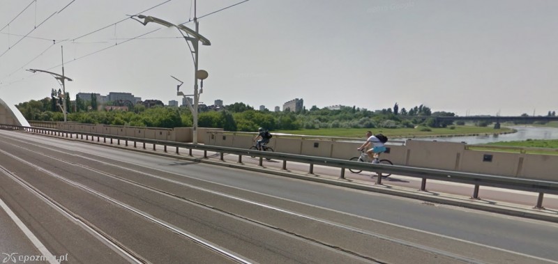 Fragment trasy na moście św. Rocha | fot. Google Maps