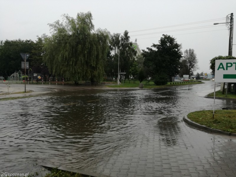 Ulica Szarych Szeregów po dzisiejszych opadach deszczu. | fot. Czytelniczka