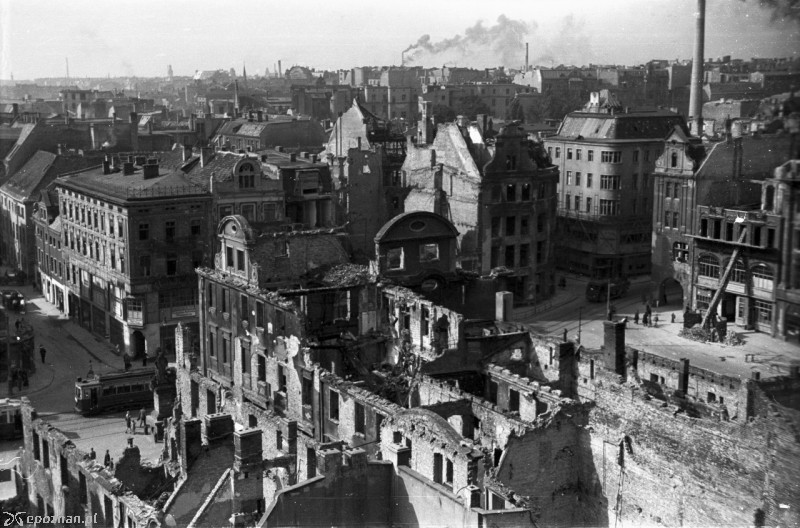 Poznań krótko po zakończeniu II Wojny Światowej | fot. Bogdan Celichowski/fortepan.hu